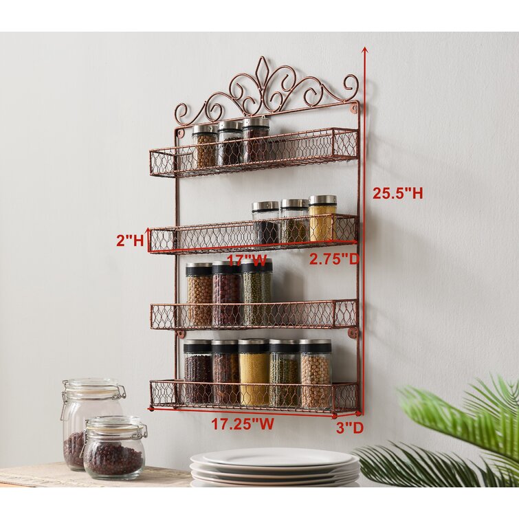 Spice rack wall mounted with online jars